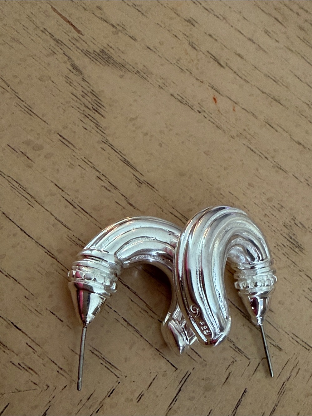 Silver Curved Earrings